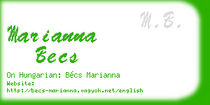marianna becs business card